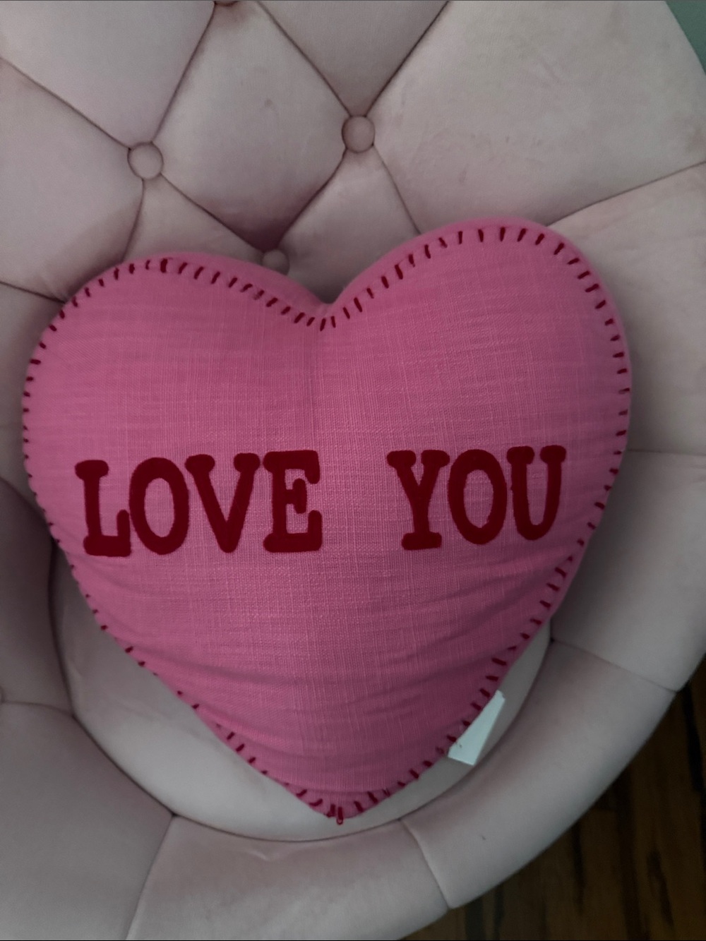 Pink Heart 'Love You' Accent Pillow - Brand Unspecified